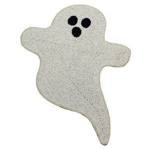 Max Studio Halloween Ghost Beaded Placemat Charger 17” NEW